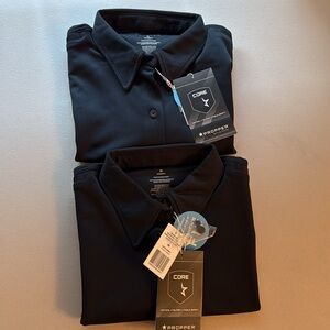 PROPPER Lot of 2 Women's Raglan Short Sleeve Utility Polo Black Size Medium